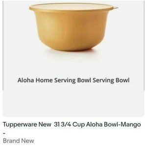 TUPPERWARE ALOHA BOWL, MANGO, 31 AND 3/4 CUPS, 7.5 LITERS.